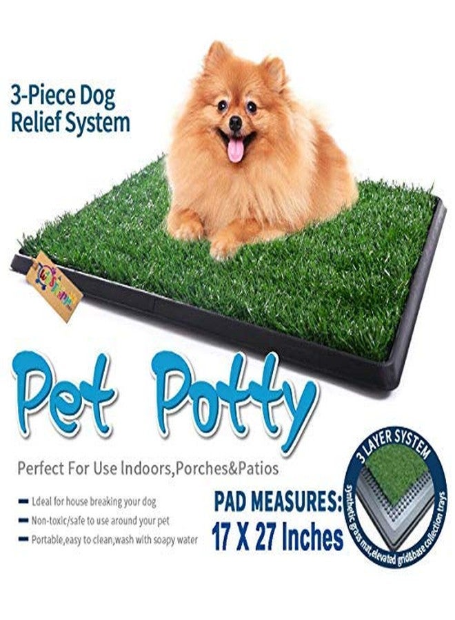 ويستيرن إرا حصيرة تدريب الكلاب والقطط على استخدام المرحاض من العشب الصناعي من ويسترن إيرا، مناسبة للتدريب الداخلي والخارجي (مجموعة واحدة من 3 قطع) - Image 2